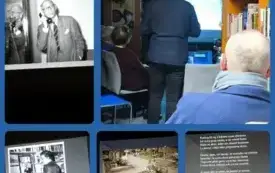 Kolaż  pięciu zdjęć: slajdy z prezentacji oraz prowadzący podczas omawiania tematu spotkania.