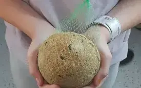 Kulka z pokarmem dla ptak&oacute;w.