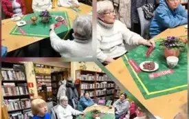 kolaż trzech zdjęć: klubowiczki DKK podczas trwającego spotkania