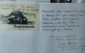 Zdjęcie strony z kroniki pamiątkowej. Widnieje w niej między innymi wpis pracownika Działu Zbior&oacute;w Regionalnych, kt&oacute;ry brzmi następująco: Dziękuję za zaproszenie gratulując wspaniałego wydarzenia! Grzegorz Urbanek, Wojew&oacute;dzka i Miejska Biblioteki Publiczn