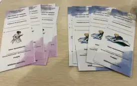 Prezentacja przygotowanych druk&oacute;w "zakładek-recept"