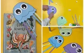 Kolaż zdjęć - Papierowe meduzy i książka Cuda w morzu.