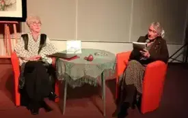 Łucja Fice oraz prowadząca Izabela Patek w trakcie rozmowy