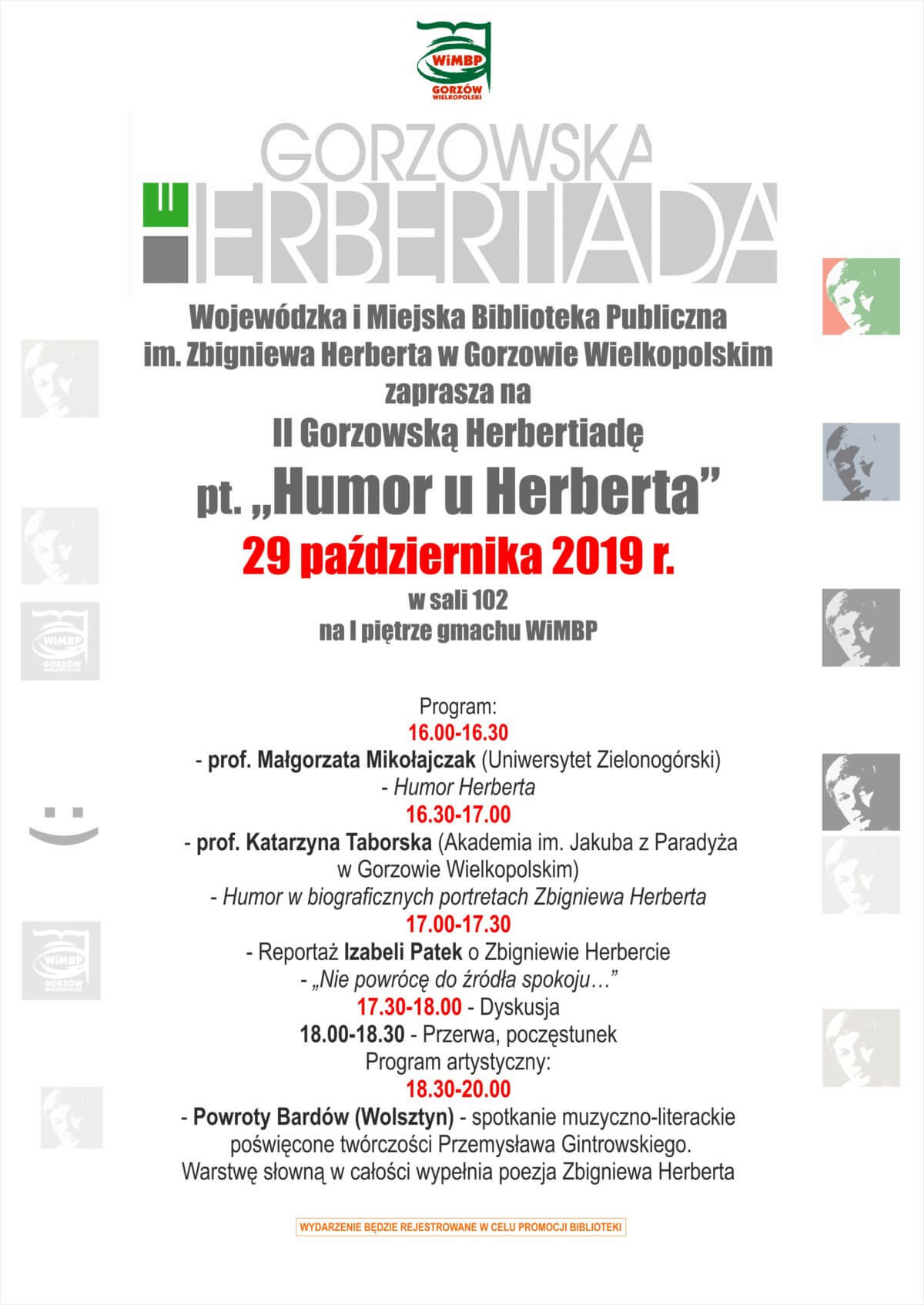 plakat wydarzenia II Gorzowska Herbertiada