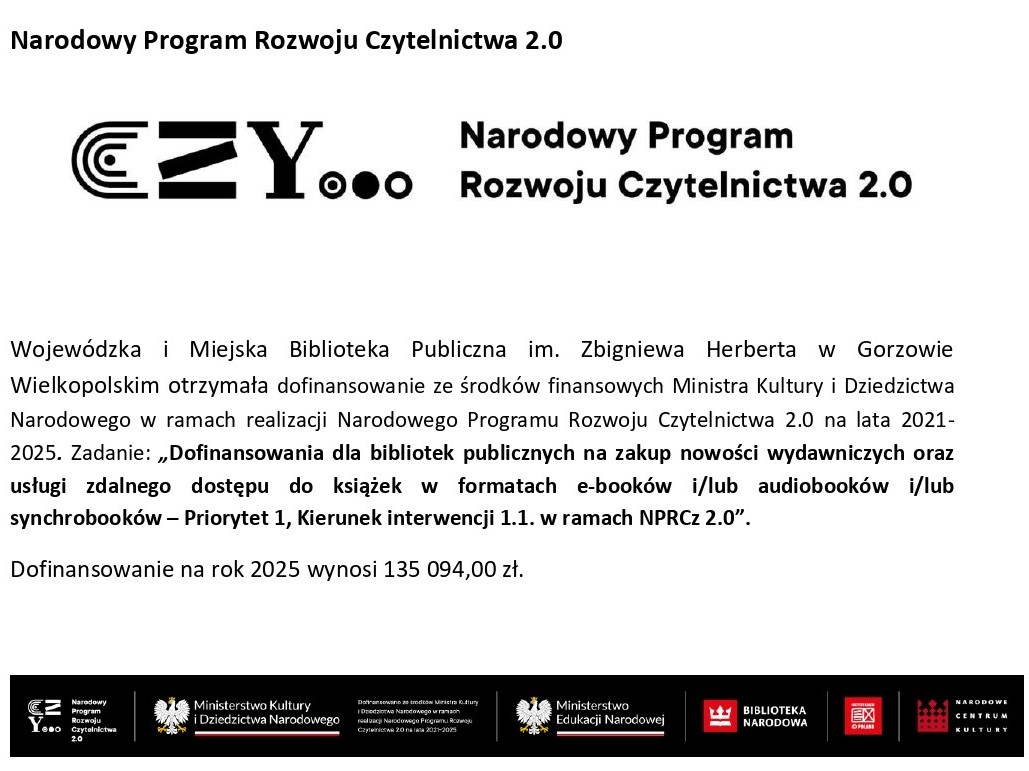 baner Narodowy Program Rozwoju Czytelnictwa 2.0