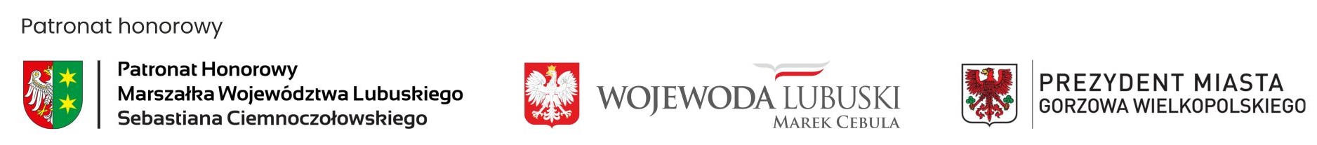 belka z&nbsp;logami partnerskimi: marszałka wojew&oacute;dztwa lubuskiego, wojewody lubuskiego, prezydenta miasta Gorzowa Wielkopolskiego.