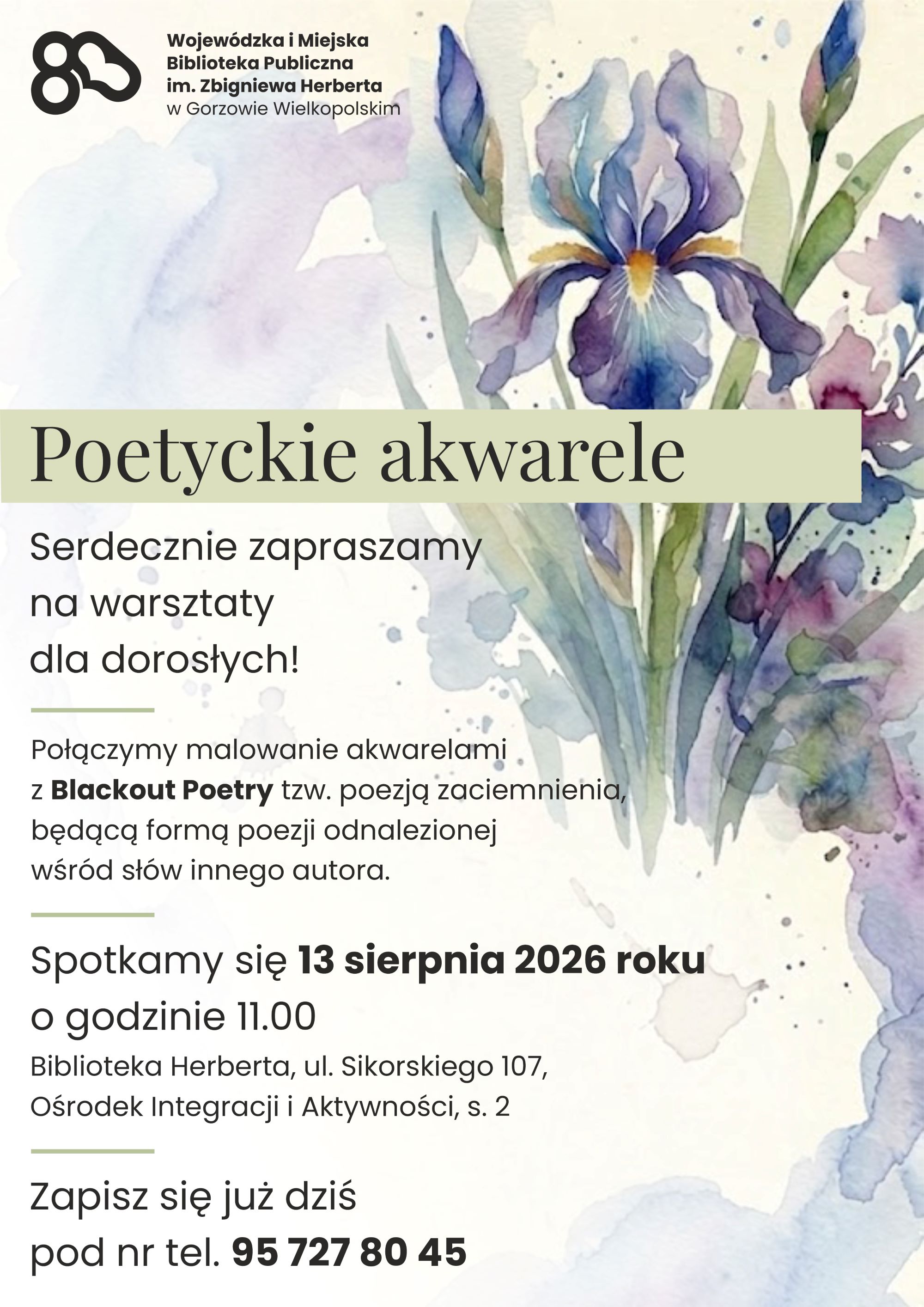 plakat promujący z&nbsp;kwiatowa kompozycją i&nbsp;informacjami jak nad plakatem