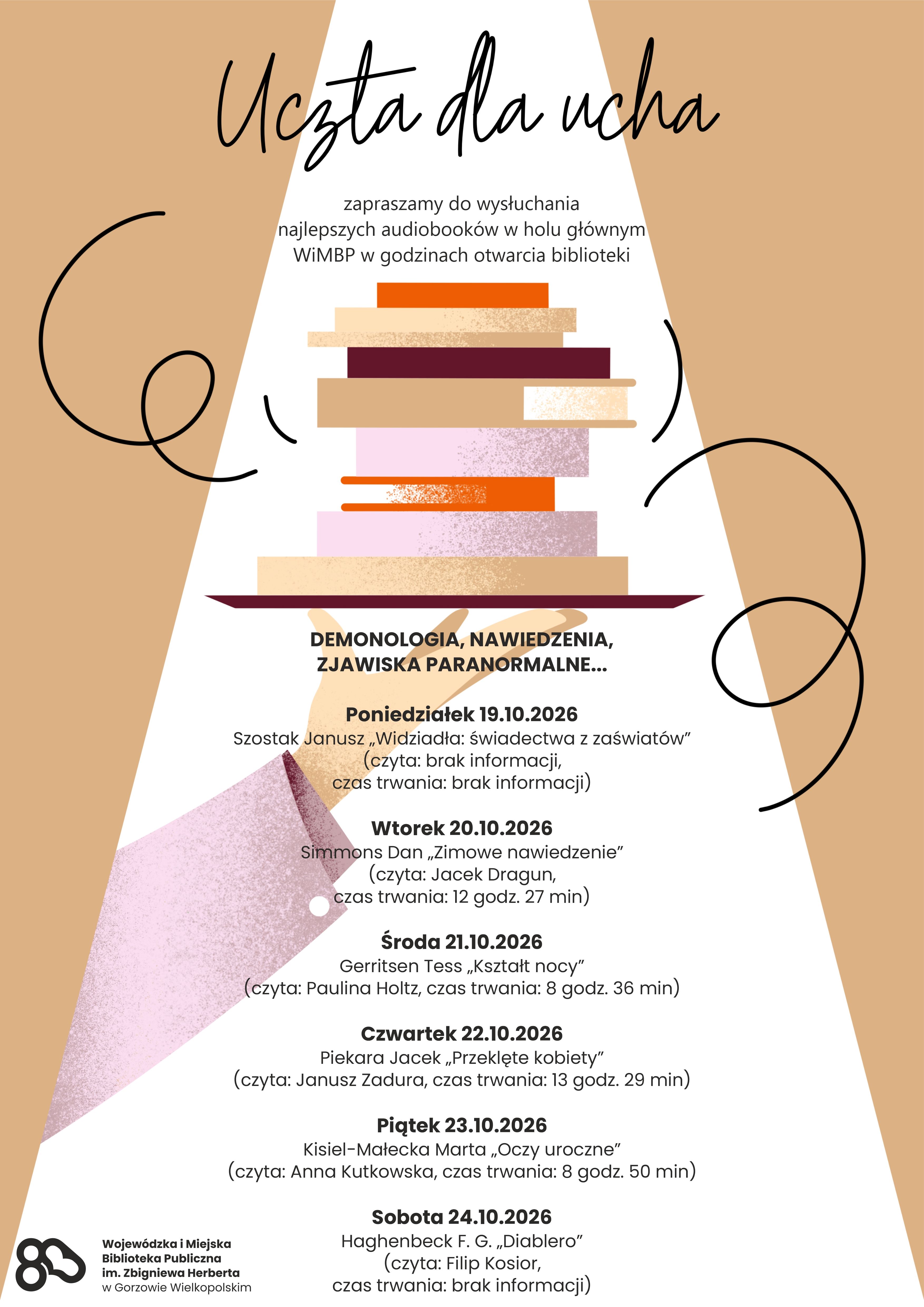 Plakat zawierający informacje o&nbsp;"Uczcie dla ucha", więcej informacji pod grafiką.