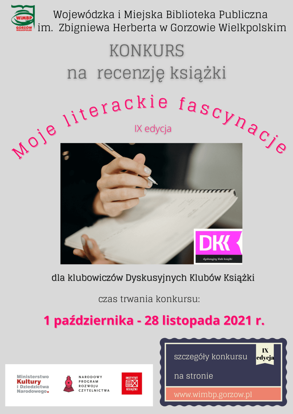 Plakat "Moje literackie fascynacje". Edycja IX