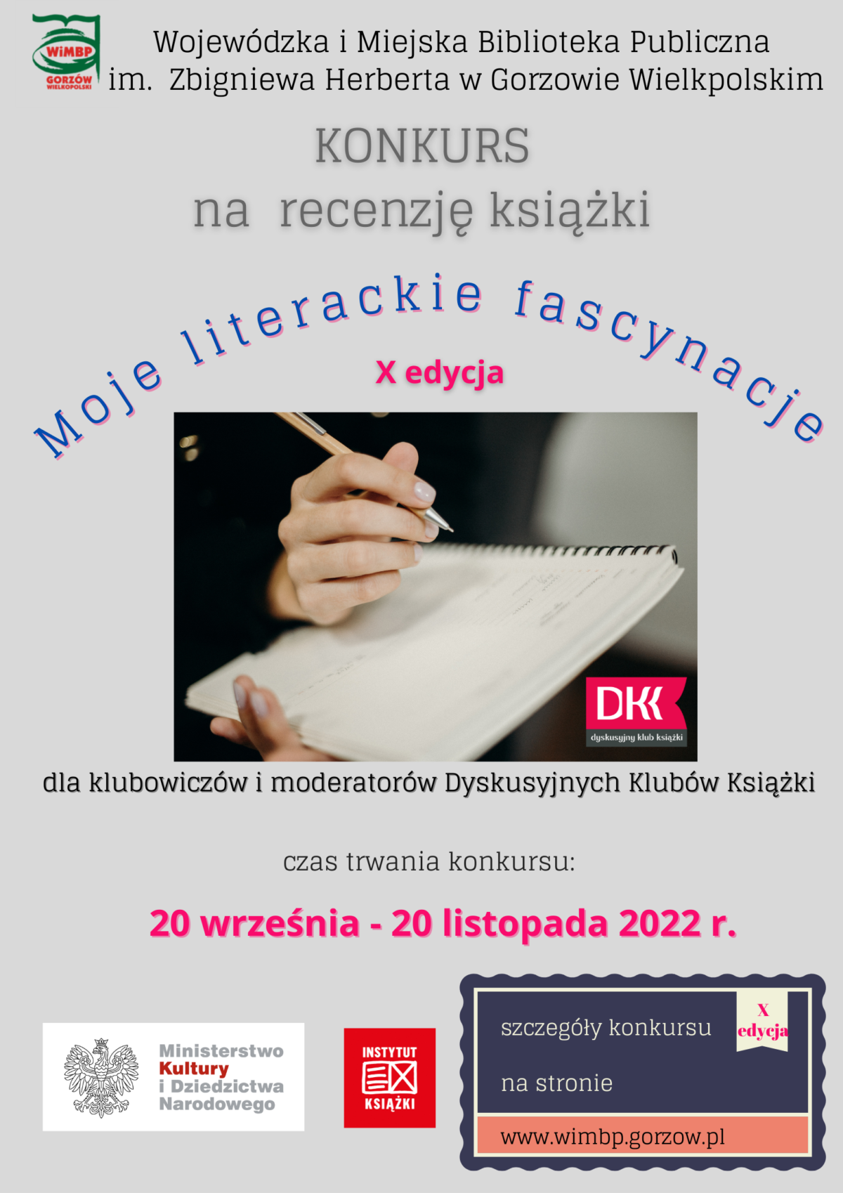 Plakat "Moje literackie fascynacje". Edycja X
