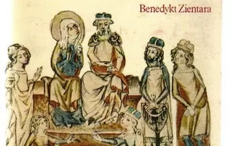 Fragment książki Benedykta Zientary pod tytułem 'Henryk Brodaty i jego czasy', na którym przedstawiony jest król wraz z innymi postaciami