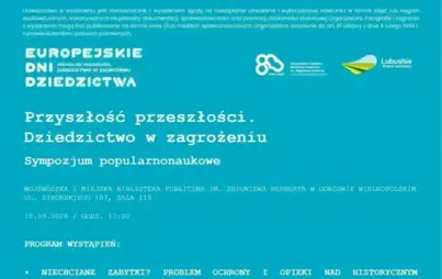 fragment plakatu na jasno-zielonym tle z dodatkowymi opisami.