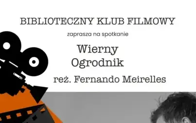 Fragment plakatu wykonanego w filmowej tematyce, oprócz grafiki znajduje się opis wydarzenia.