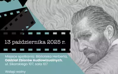 Fragment plakatu z wizerunkiem van Gogha i datą spotkania