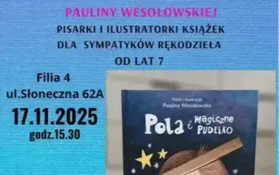 Plakat wraz z umieszczonymi na niebieskim tle informacjami.