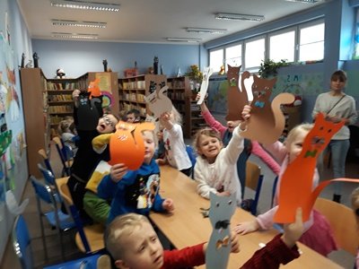 Dnia 18 lutego w bibliotece Ducha Bajducha gościły dzieci z Przedszkola Miejskiego nr 3 . Kot –bohater tego dnia