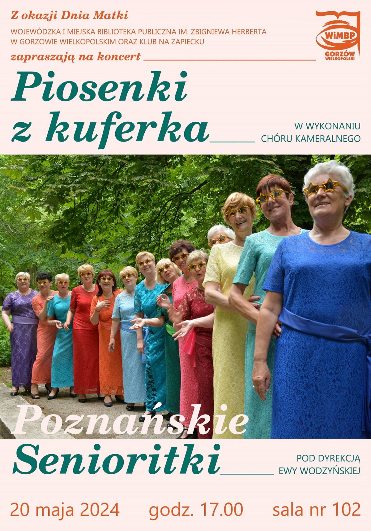 Plakat promujący wydarzenie z wizerunkami kobiet w kolorowych strojach.