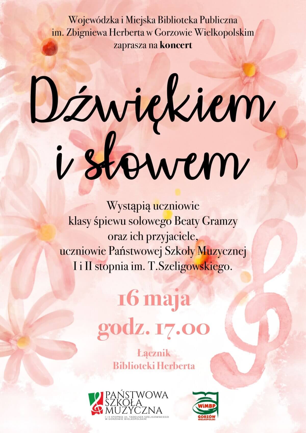 plakat informujący o wydarzeniu pt. Dźwiękiem i słowem.